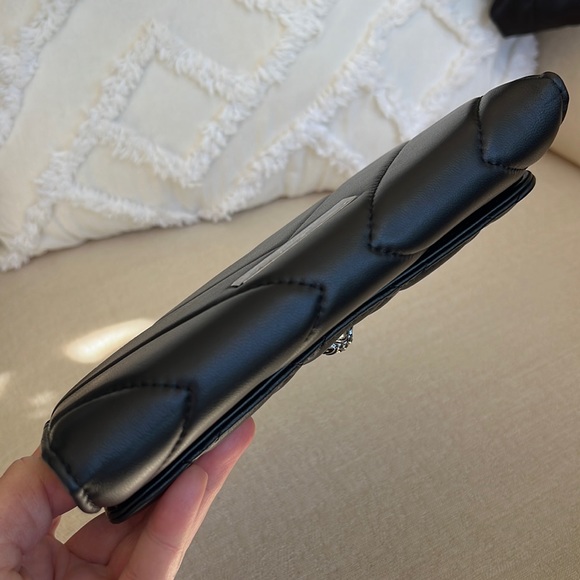 KURT GEIGER LONDON NWT Kensington Leather Wallet on a Chain BLACK - Picture 7 of 17